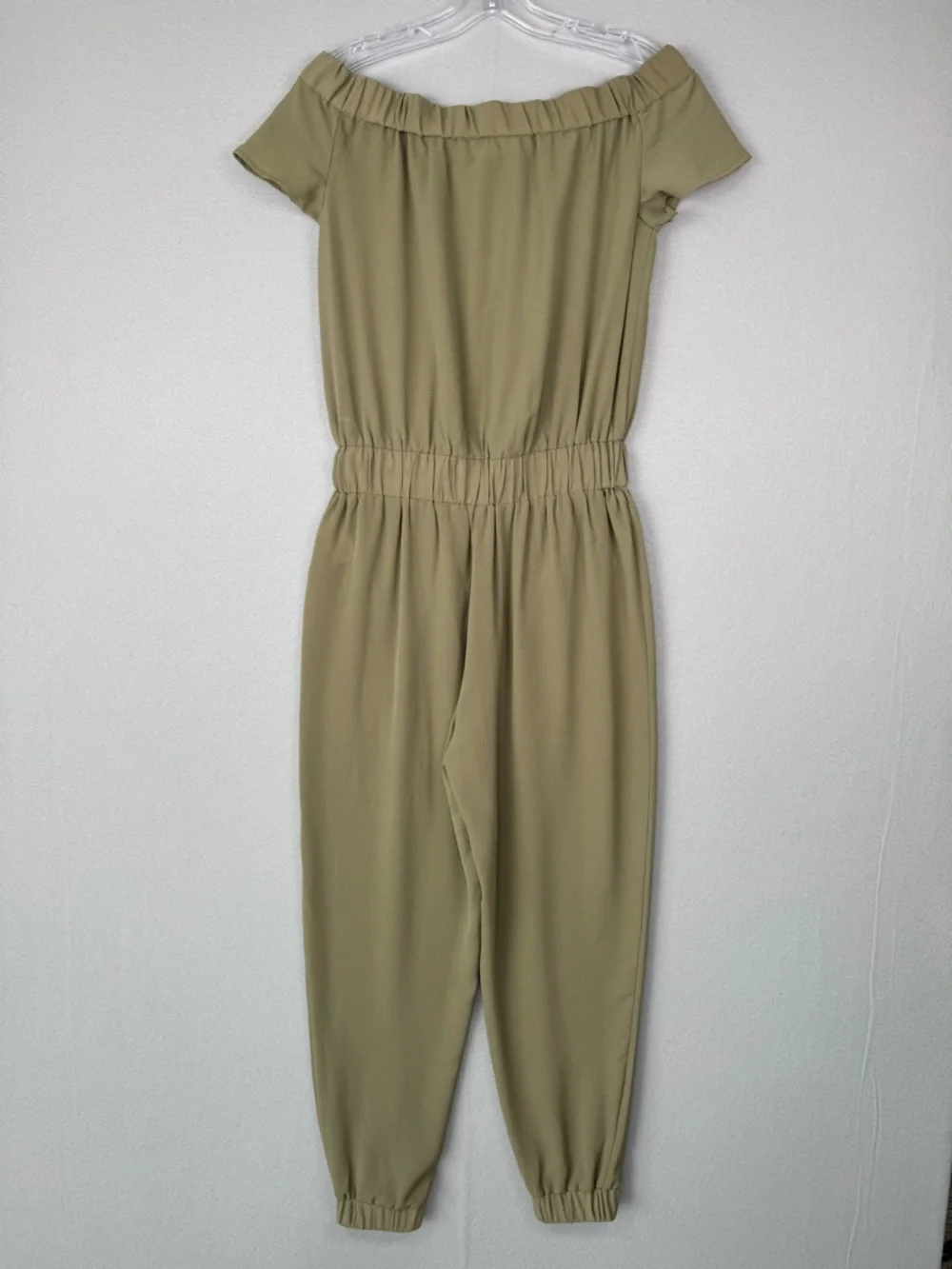 MICHAEL KORS Off Shoulder Jumpsuit XS Olive  Green Jogger Athflow‎ Casual
